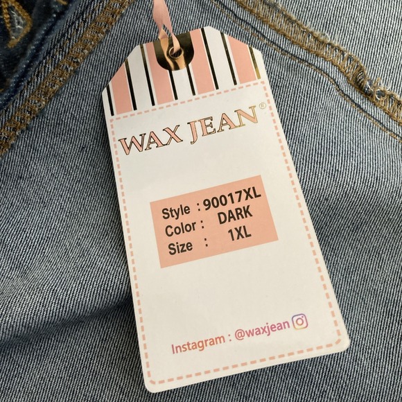 NWT Wax Jean Women's Dark Blue Short Stretch Long Sleeve Denim Jacket - SZ 1X - Picture 9 of 14